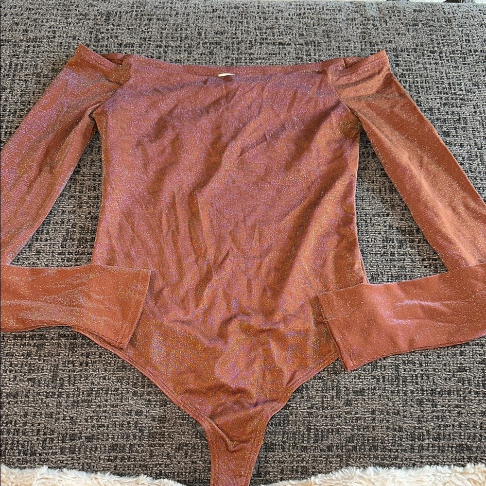 Shimmering Rust Long Sleeve Bodysuit